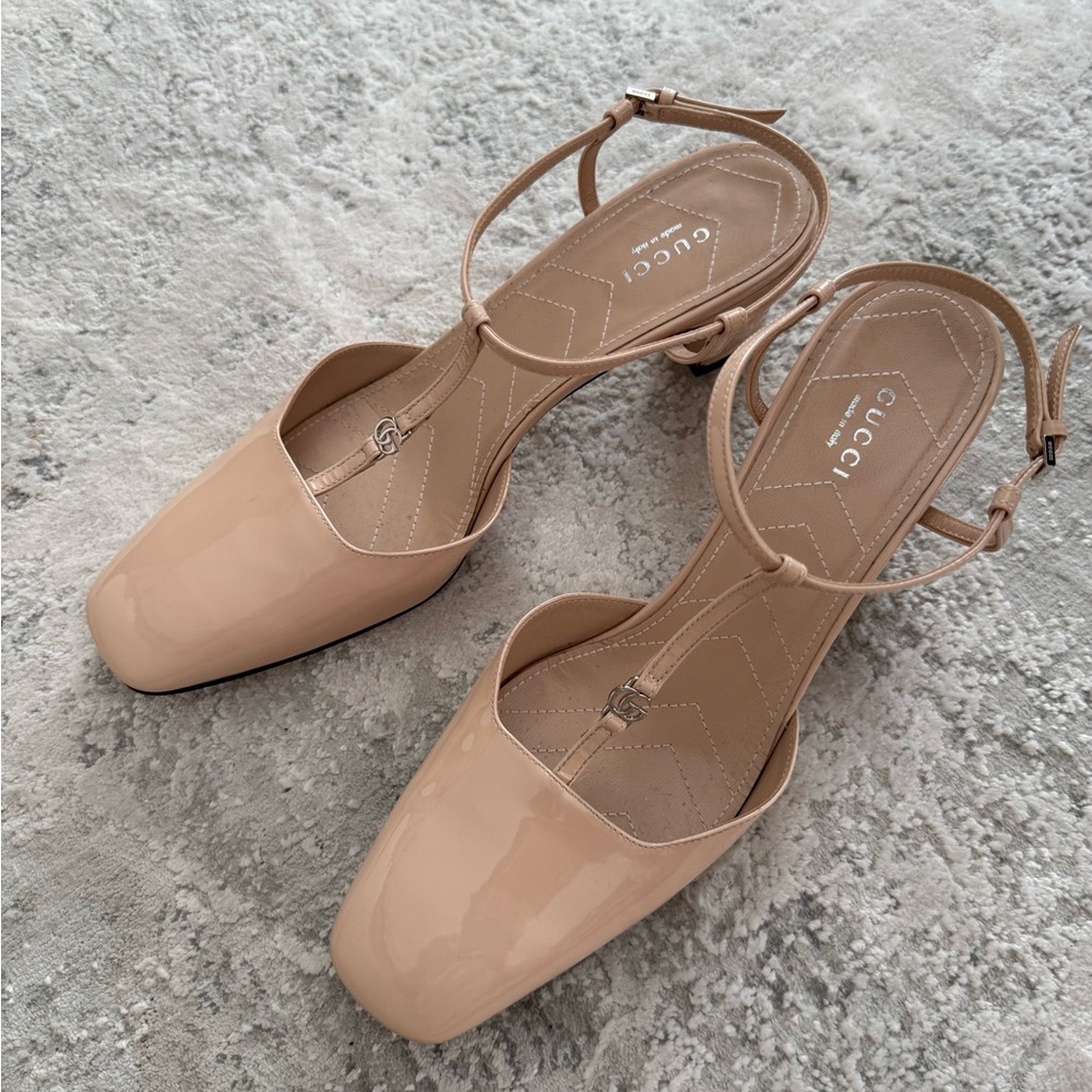 Gucci Women's T Strap Leather Heels size 40